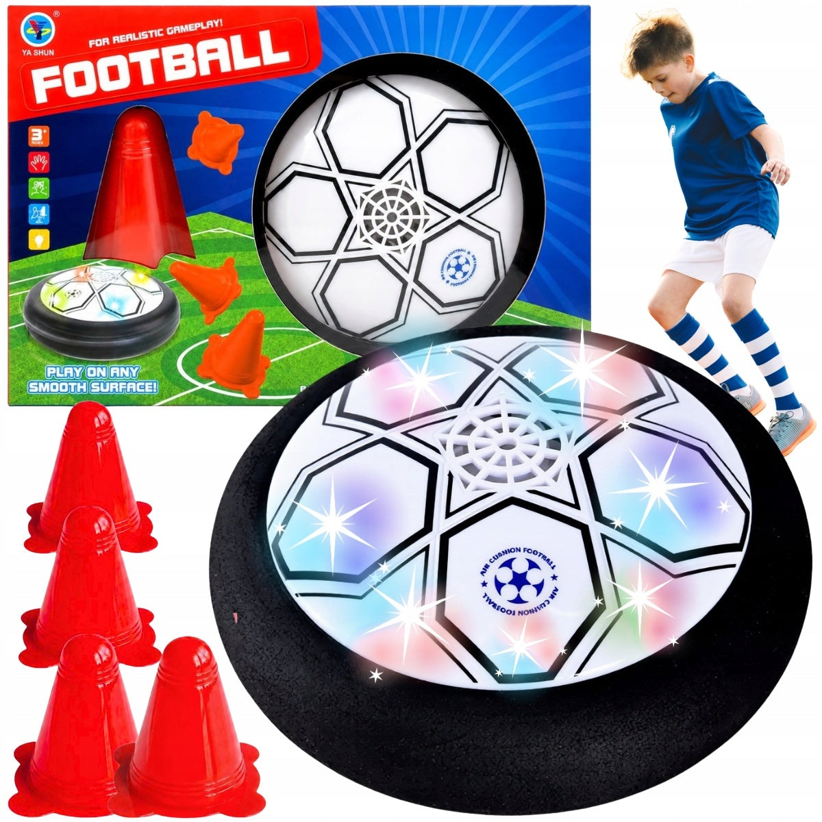 FLYING LEVITATING LED FOOTBALL GLOWING CYMBERGAJ HOVERBALL GAME DISC