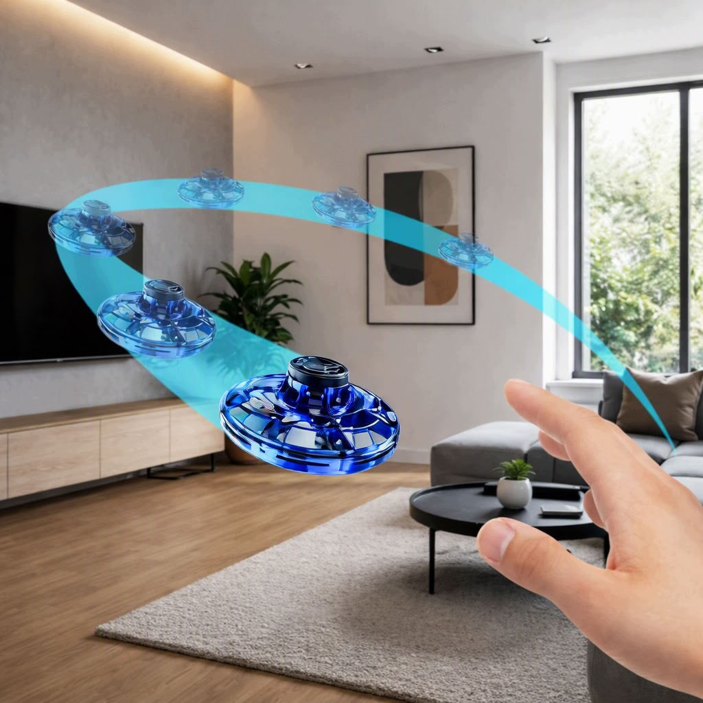FLYING MINI DRONE UFO LED FIDGET SPINNER BOOMERANG TOY FOR KIDS Packaging status original