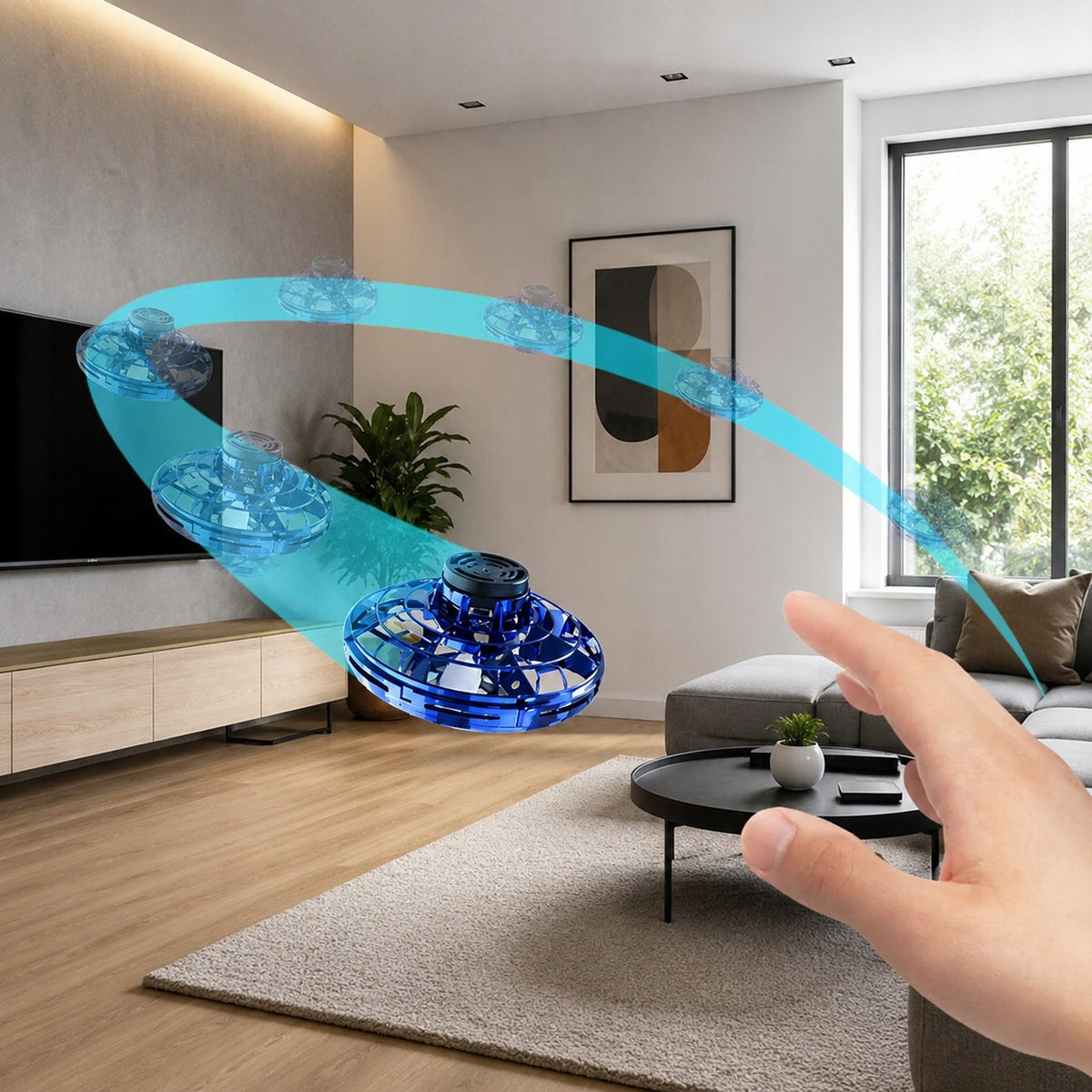 FLYING SPINNER UFO LED HAND CONTROLLED FLYING BOOMERANG TOY Packaging status original