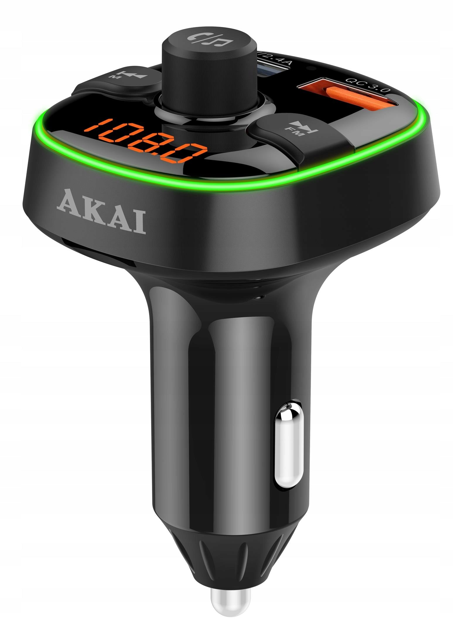 FM Car Transmitter AKAI Bluetooth Fast Charger QC Type C USB Brand Akai