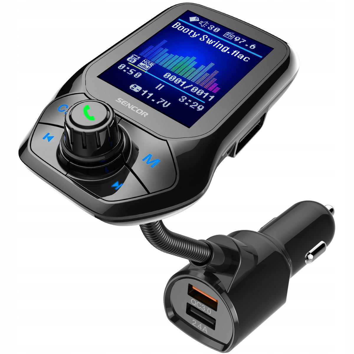 FM transmitter for car Sencor SWM5858BT MP3 charger 3xUSB mSD QC3.0 Manufacturer code SWM 5858 BT