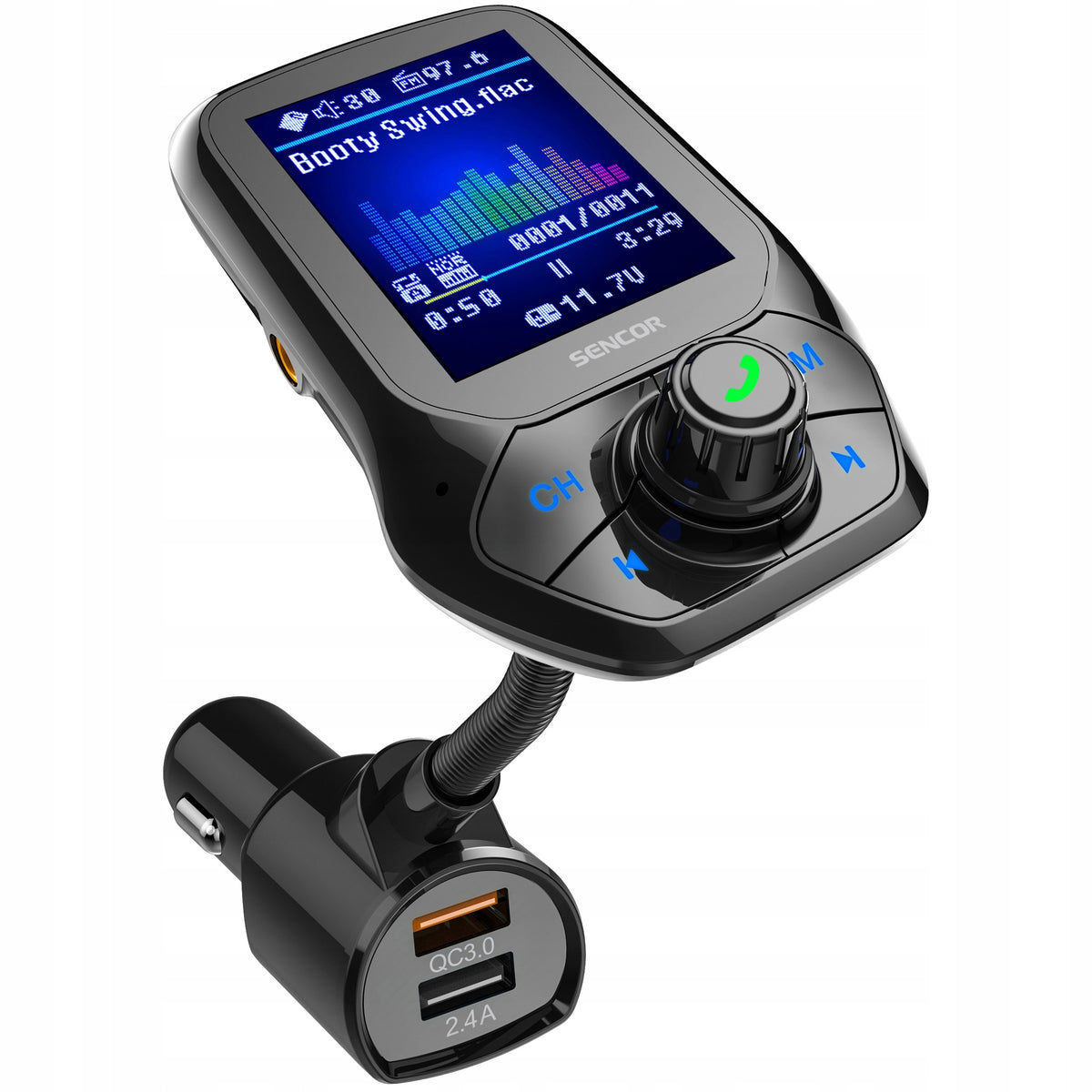 FM transmitter for car Sencor SWM5858BT MP3 charger 3xUSB mSD QC3.0