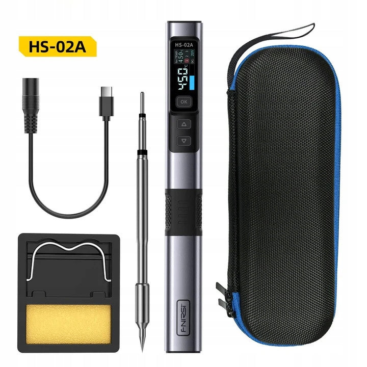 FNIRSI HS-02A Precision Digital Soldering Iron 100W USB QC/PD 6pcs HS02 Tips Brand Fnirsi