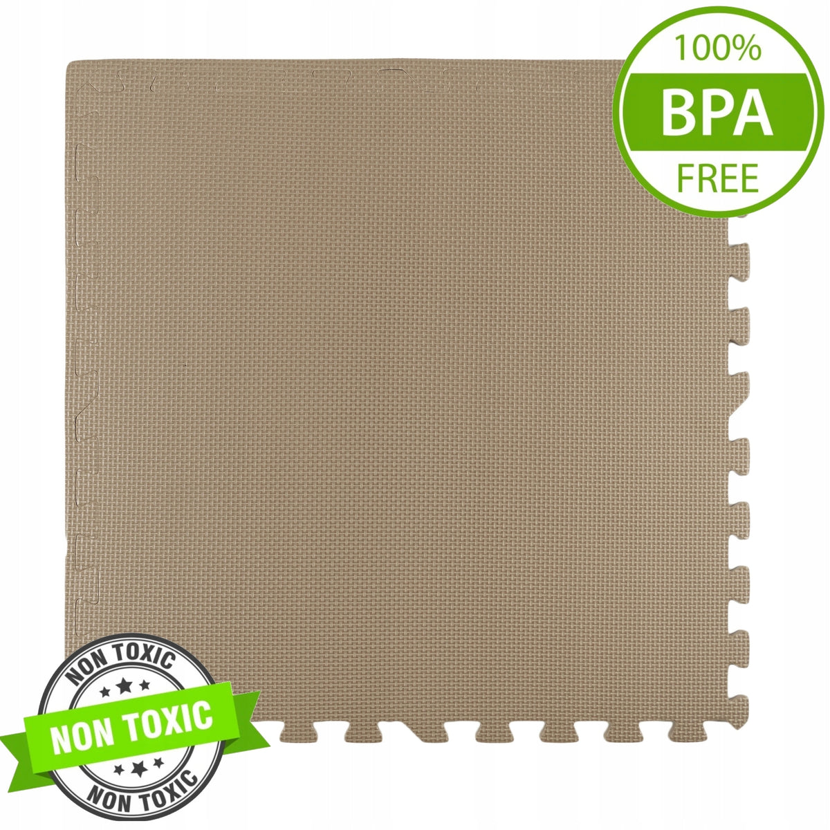 FOAM MAT 120x60 CM LARGE FOAM PUZZLE 2 PCS LIGHT BEIGE Packaging status original