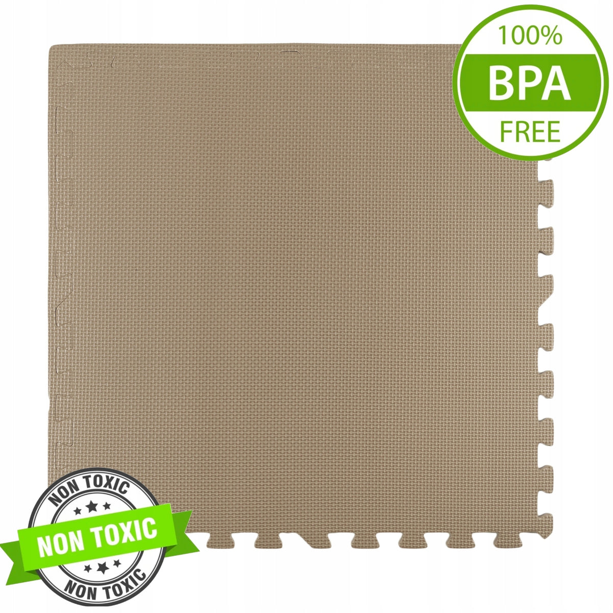 FOAM MAT 120x60 CM LARGE FOAM PUZZLE 2 PCS LIGHT BEIGE Packaging status original