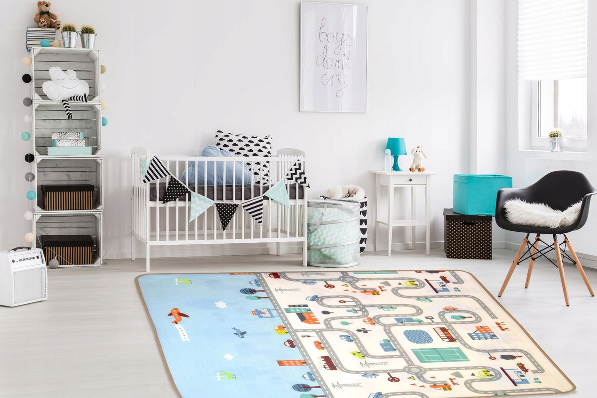 FOAM MAT CITY ANIMALS PASTEL 180x150x1 Batteries included no