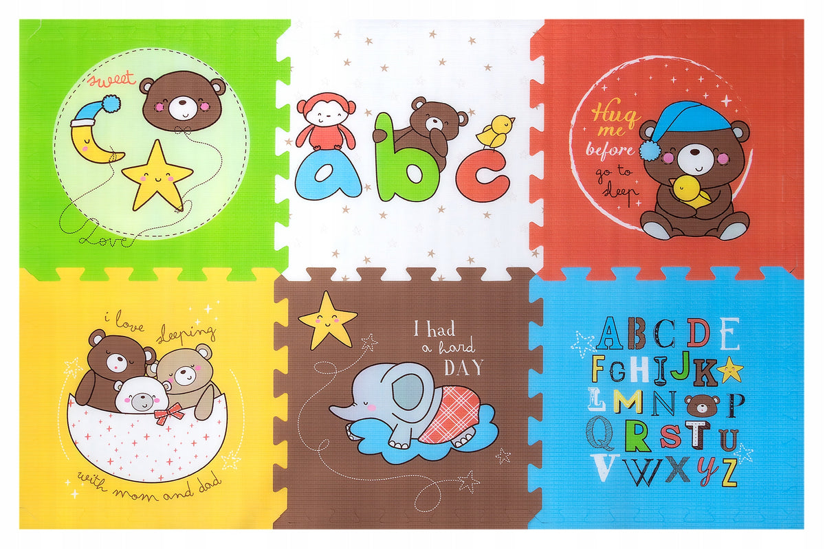 FOAM MAT EDUCATIONAL PUZZLE FOLDING COLORFUL BEARS 165 X 112 X 1,5 CM Packaging status original