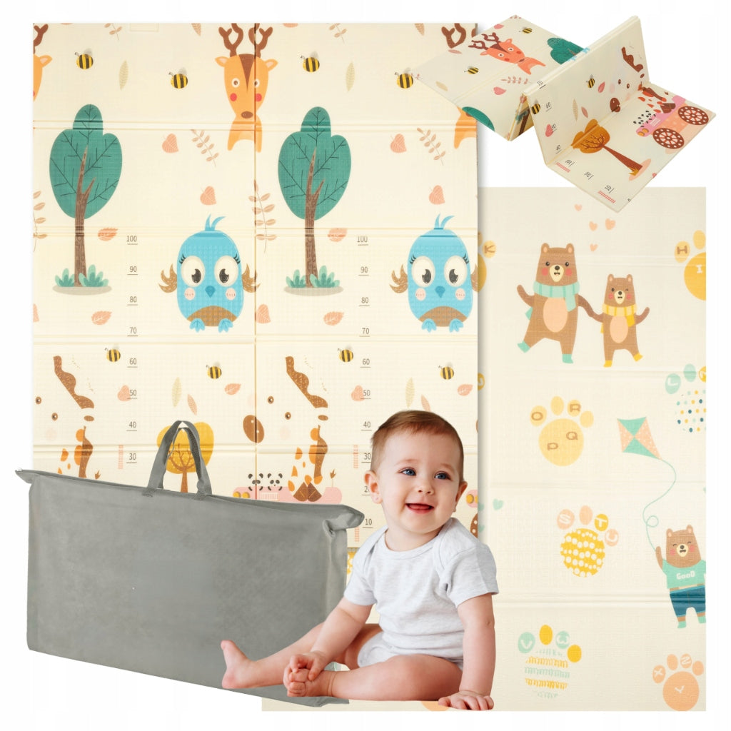 FOAM MAT FOR CHILDREN 180X150 EDUCATIONAL FOLDING DOUBLE-SIDED XXL THICK