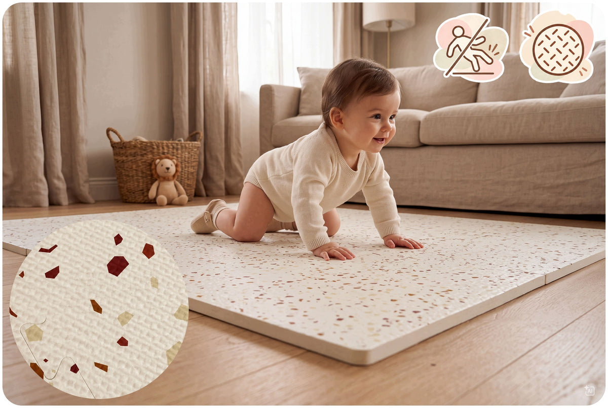 FOAM MAT PUZZLE BEIGE EDUCATIONAL 175x118 SOFT THICK 6pcs RICOKIDS Manufacturer code 738235
