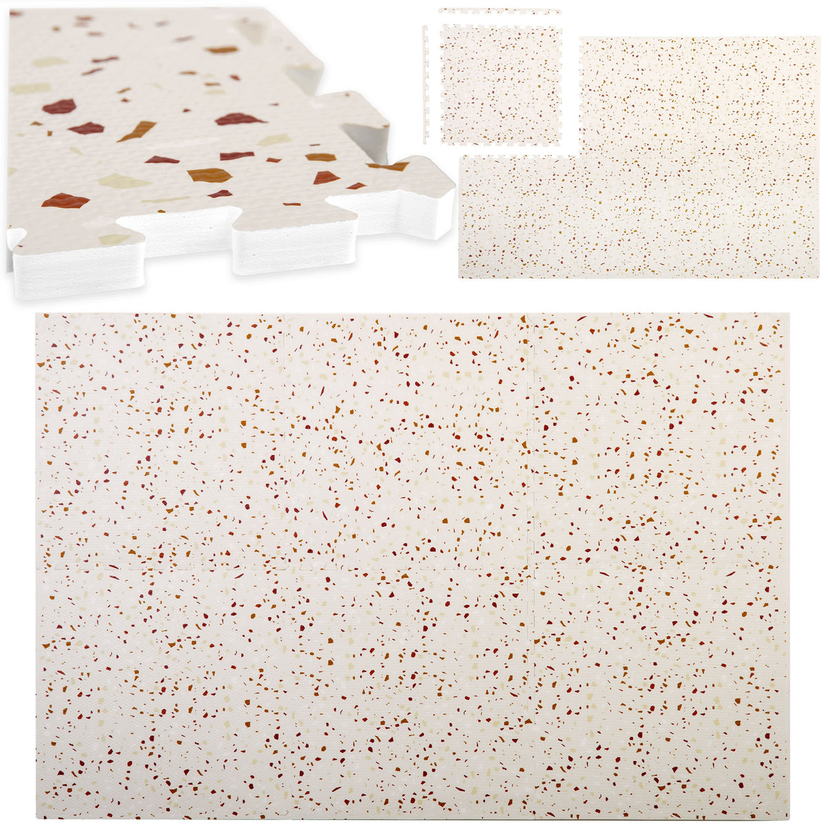 FOAM MAT PUZZLE BEIGE EDUCATIONAL 175x118 SOFT THICK 6pcs RICOKIDS