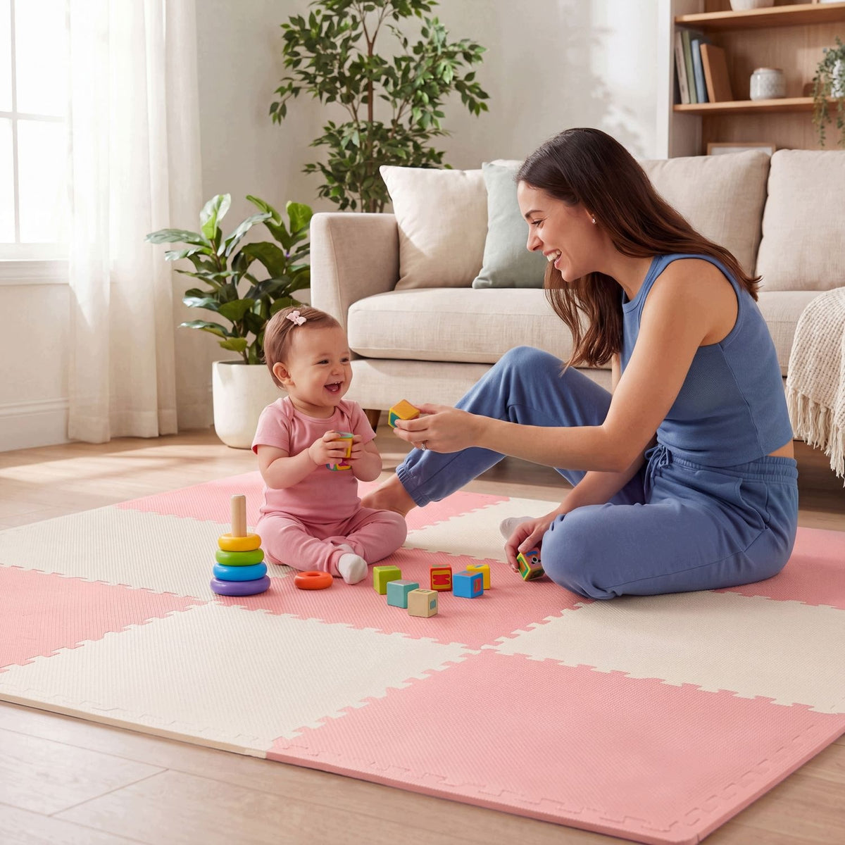 FOAM MAT PUZZLE FOR BABIES TWO-TONE THICK 1 CM FOAM RUG Packaging status original