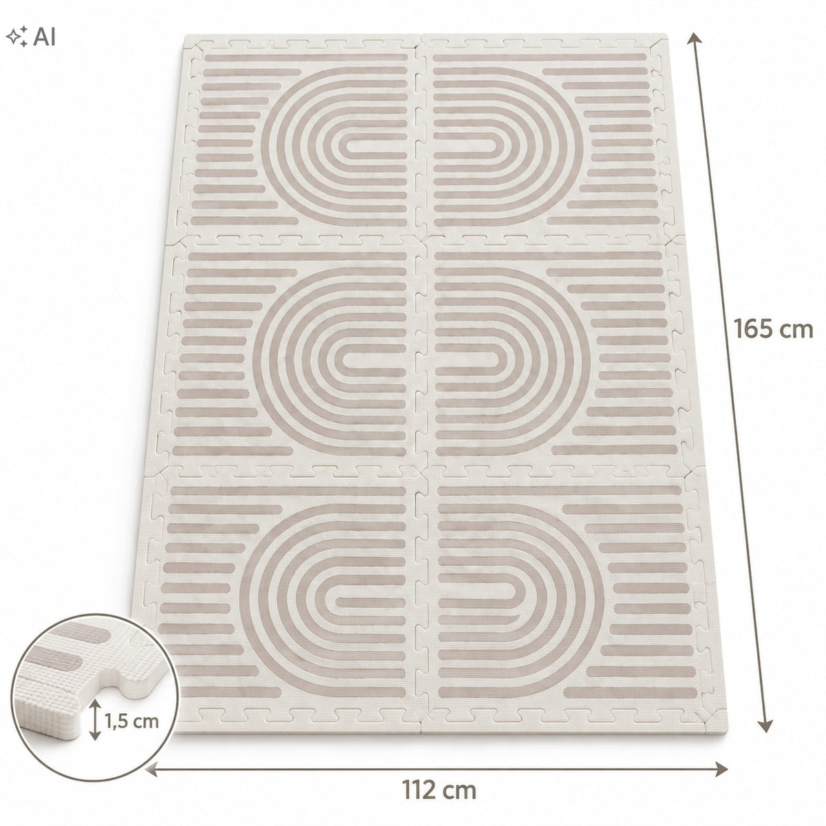 FOAM MAT XPE PUZZLE FOR CHILDREN 165X112 CM 1,5 CM DOUBLE-SIDED EDUCATIONAL Packaging status original