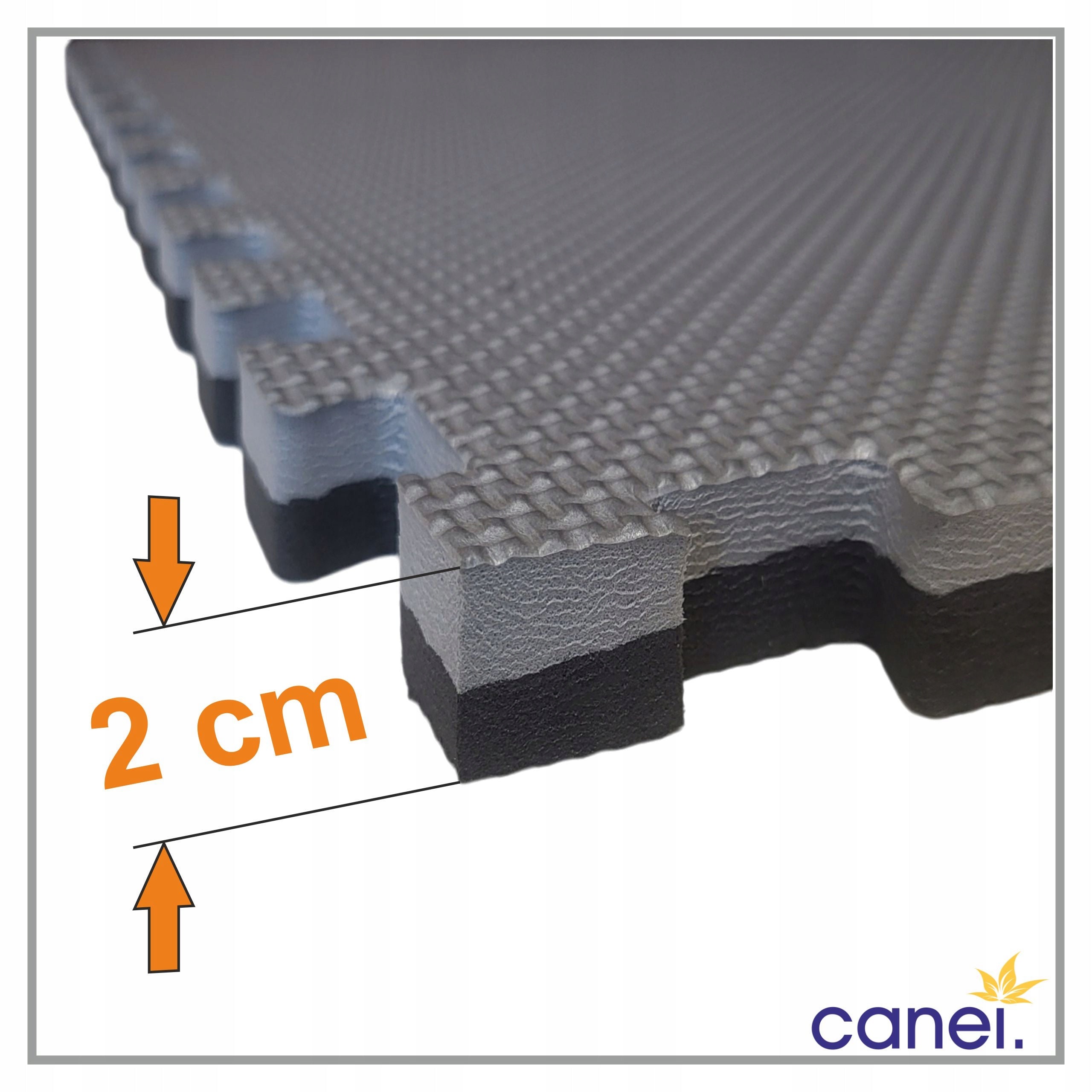FOAM PUZZLE - Thick 2 cm Foam Mat for Yoga Exercise Pool Soft Manufacturer code Czarno - żółta Mata do Ćwiczeń 2cm 60x60 cm