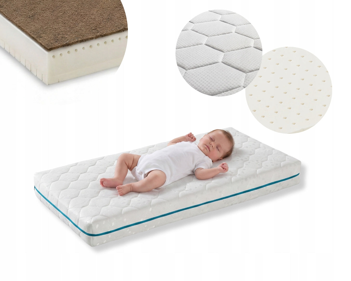 FOAM SCYTHE MATTRESS 120x60 WITH LATEX MAX BREATHABLE MEDIUM HARD