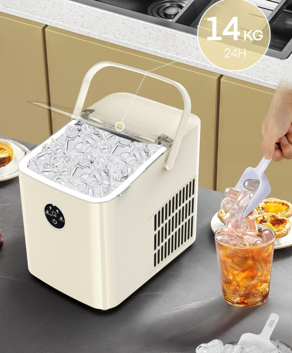 FOHERE ICE MAKER 14 KG 2 SIZES SELF-CLEANING Packaging status original