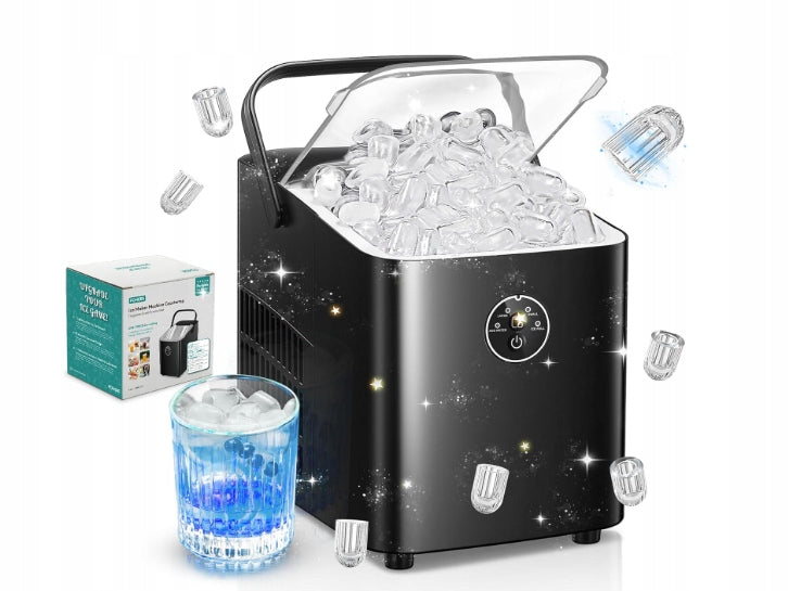 FOHERE Ice Maker 14 kg/24h Automatic Ice Machine Black