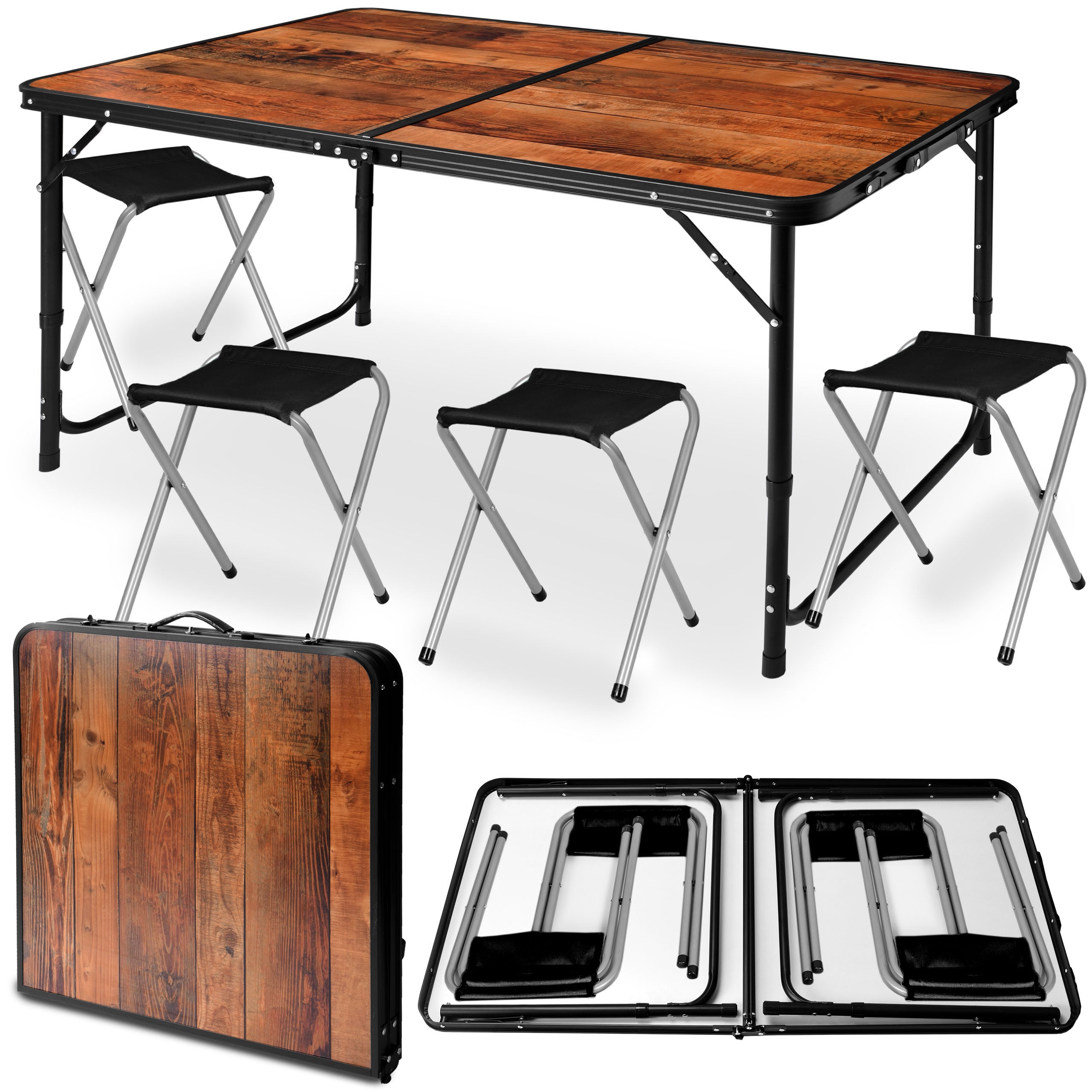 FOLDING ALUMINUM HIKING TABLE CAMPING PICNIC CHAIR SET