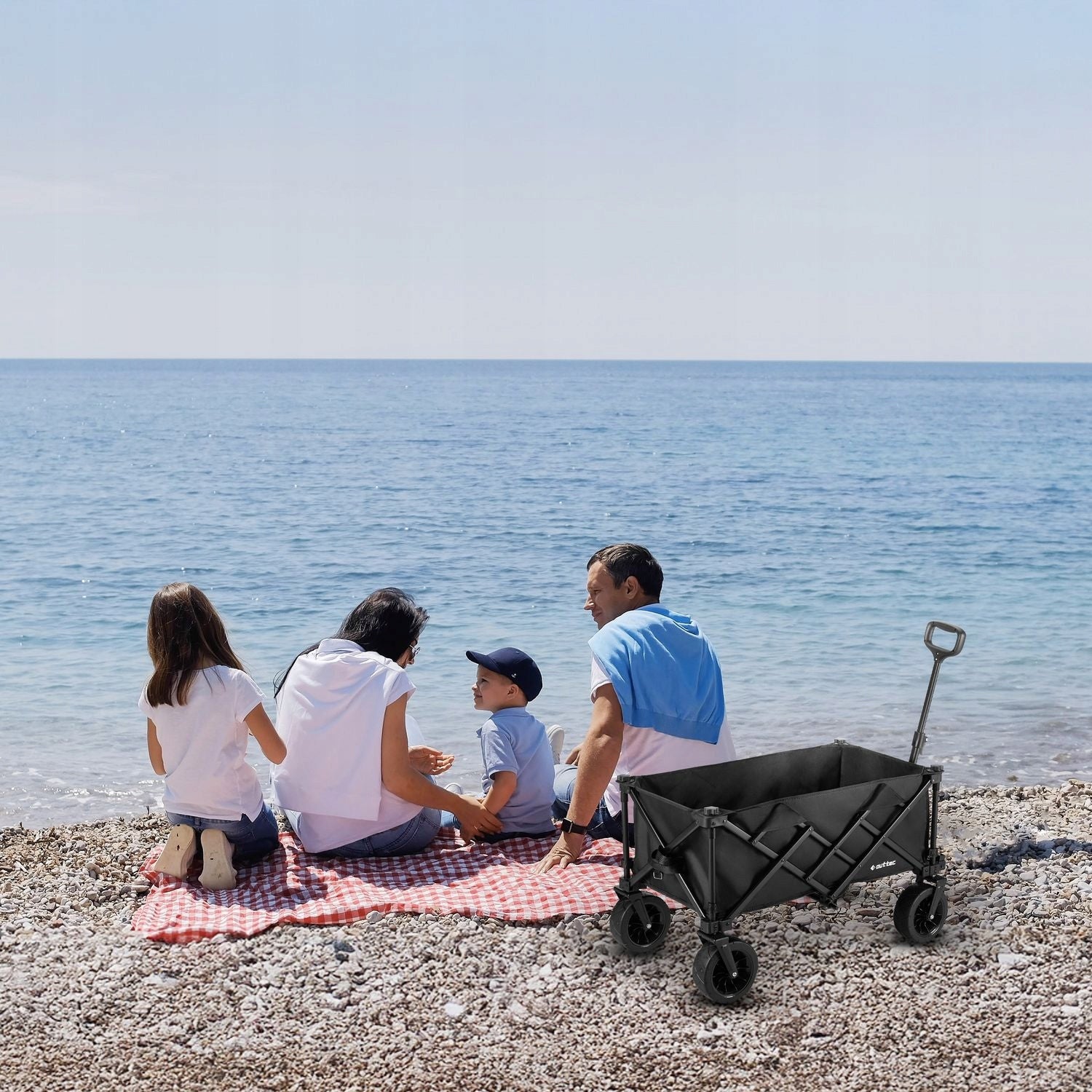 FOLDING BEACH TROLLEY WITH BRAKE 100L OUTTEC Brand Outtec