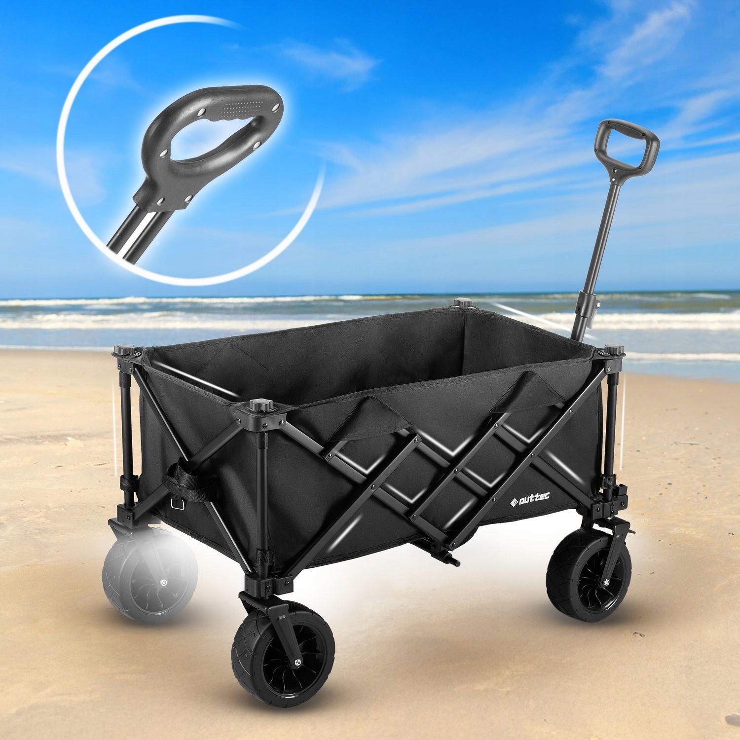 FOLDING BEACH TROLLEY WITH BRAKE 100L OUTTEC Kind trolley