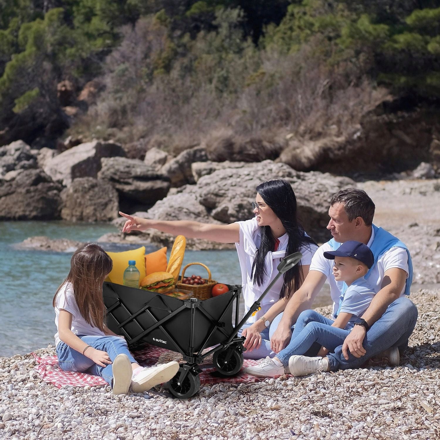 FOLDING BEACH TROLLEY WITH BRAKE 100L OUTTEC Manufacturer code O-42189