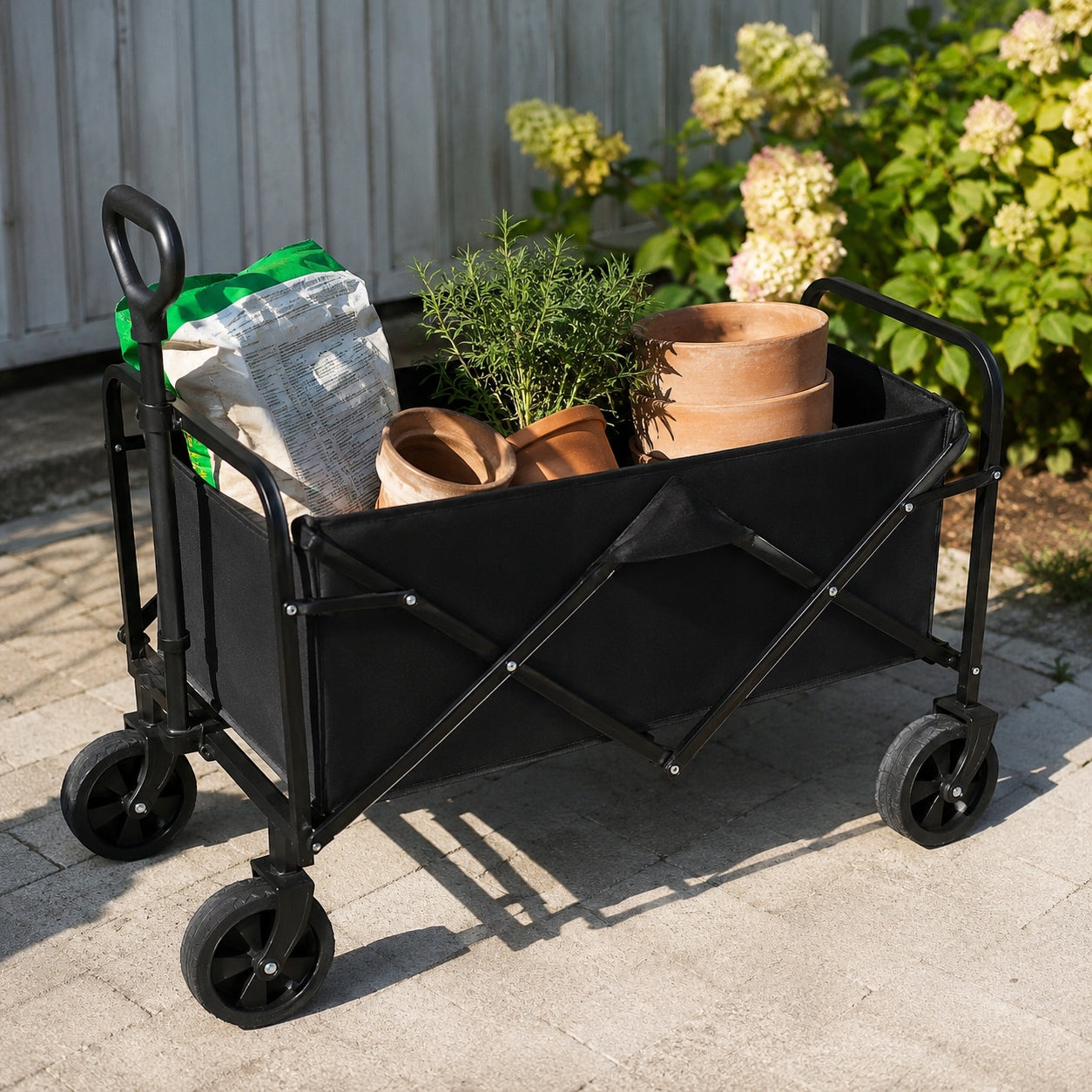 FOLDING CAMPING BEACH HIKING CART WITH POCKETS 50 KG Manufacturer code WÓZEK001 Allbag