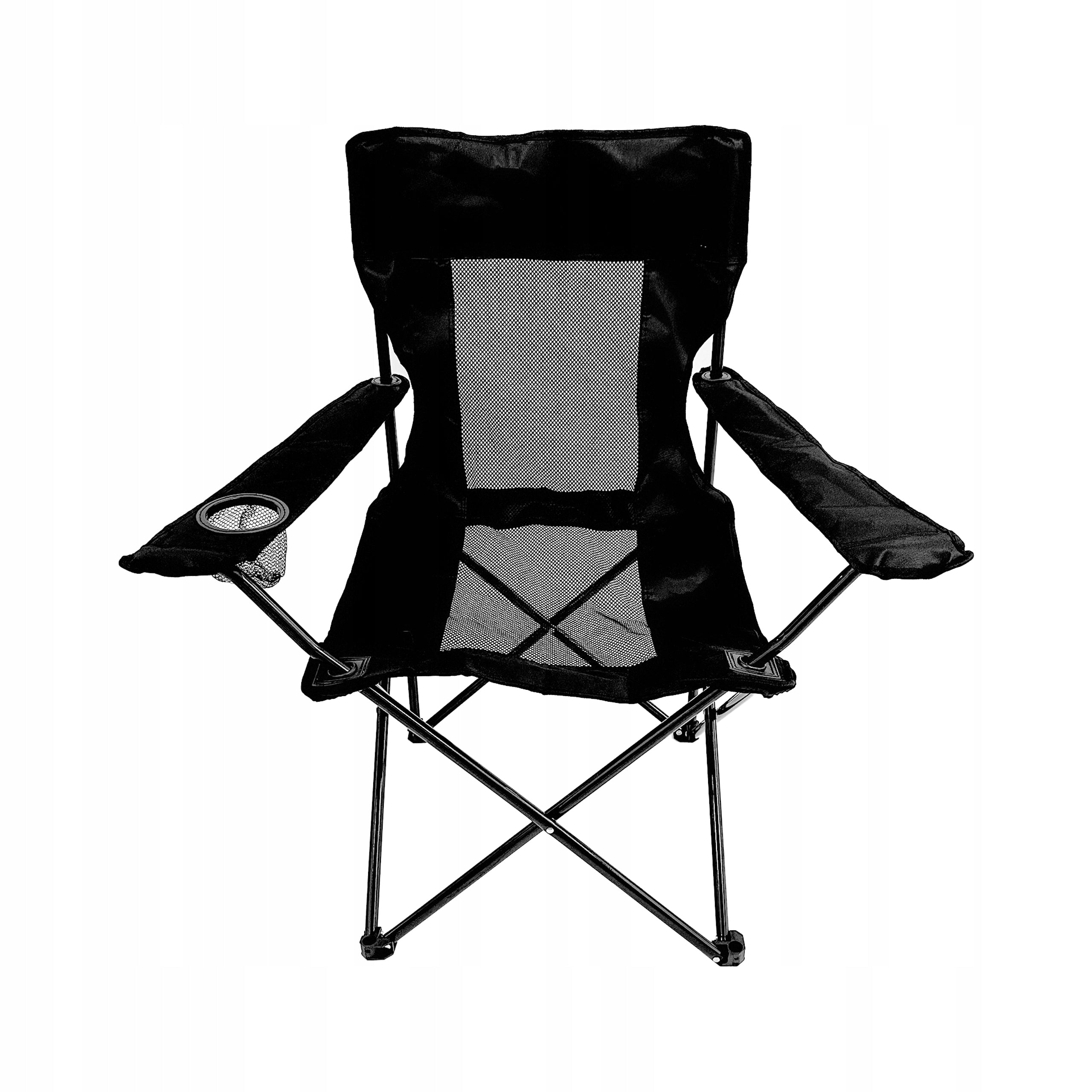 FOLDING COMFORTABLE FISHING CHAIR FOR FISHING XXL DIEGO BLACK