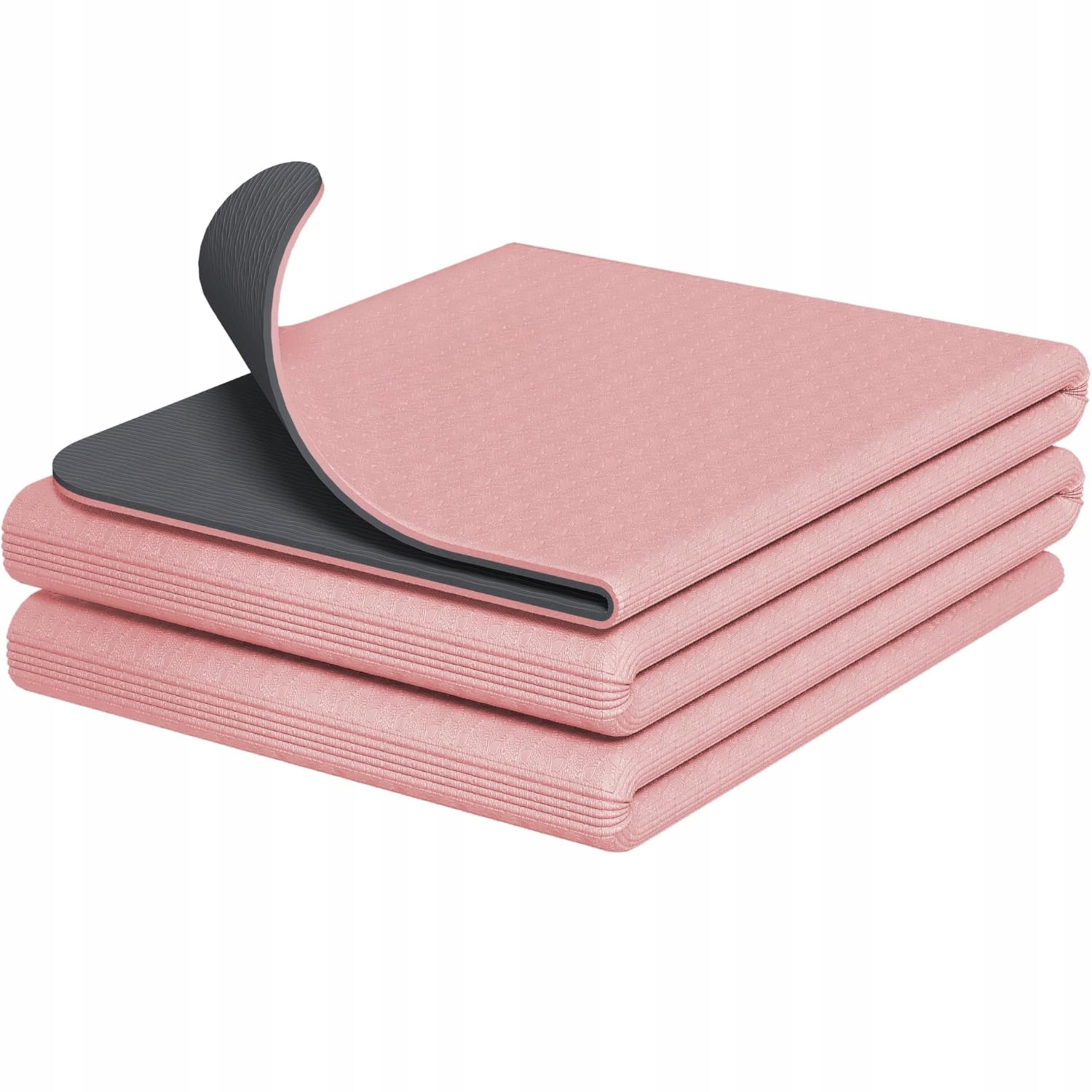 FOLDING FITNESS YOGA MAT NON-SLIP CARRYING BAG PINK Manufacturer code MATA DO JOGI ĆWICZEŃ GRUBA KARIMATA FITNESS