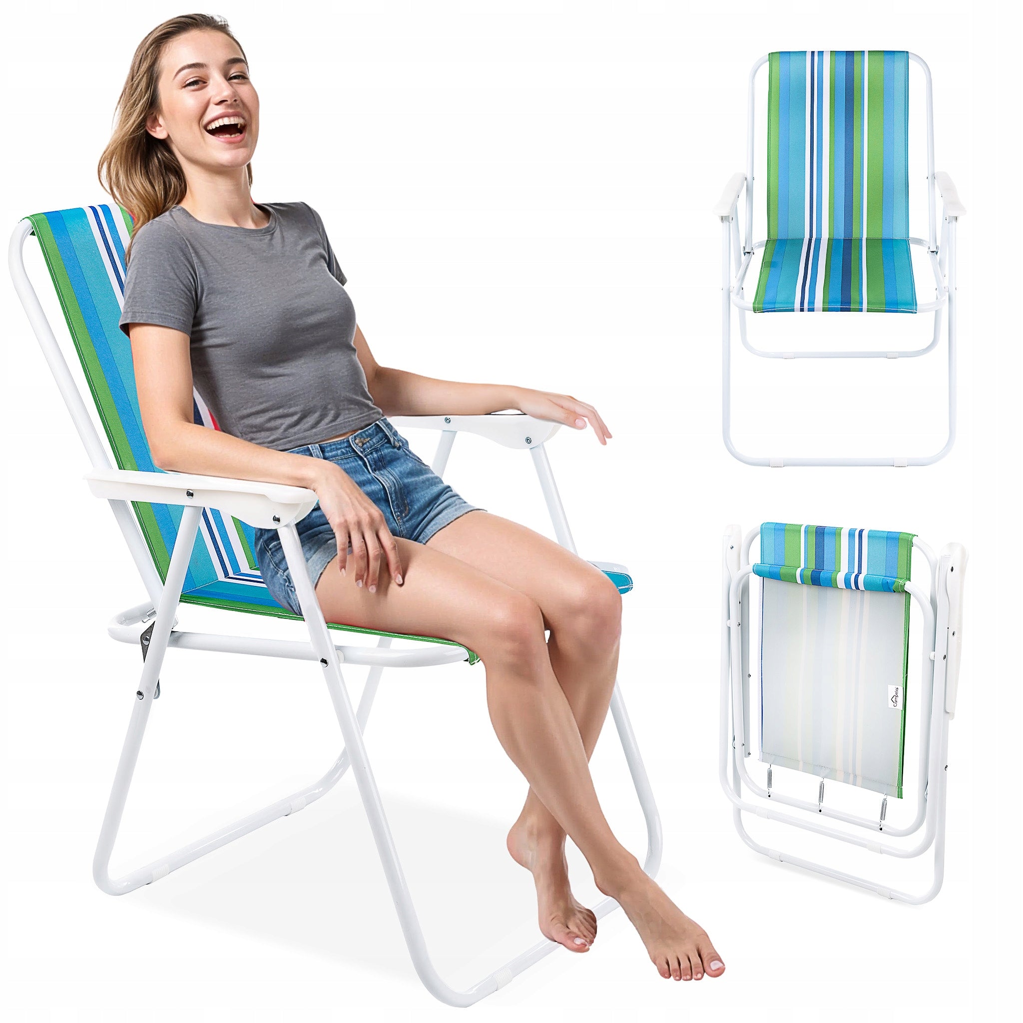 FOLDING HIKING CHAIR WITH BACKREST CAMPING GARDEN BEACH CAMPELA