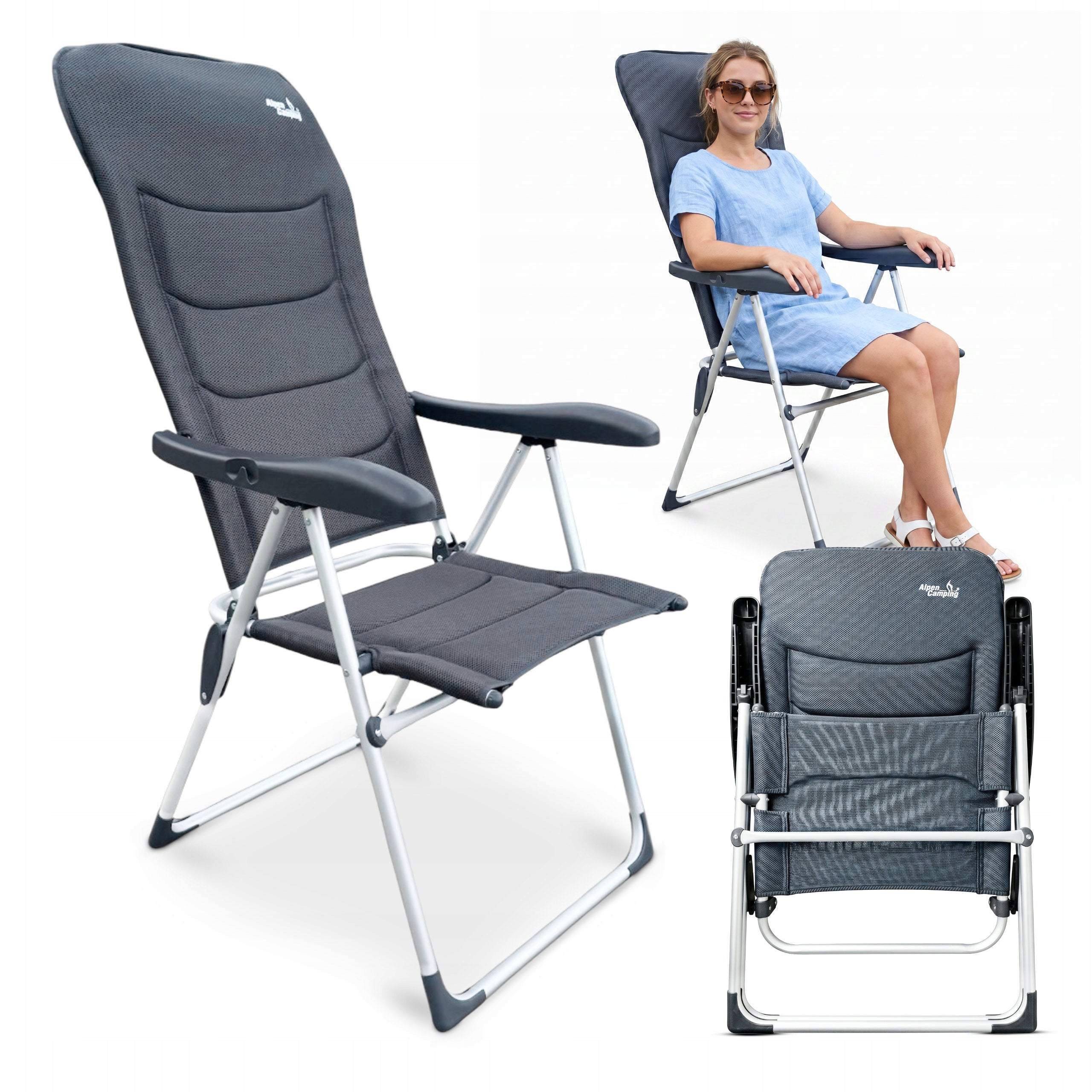 FOLDING HIKING CHAIR WITH BEACH BACKREST CAMPING FISHING