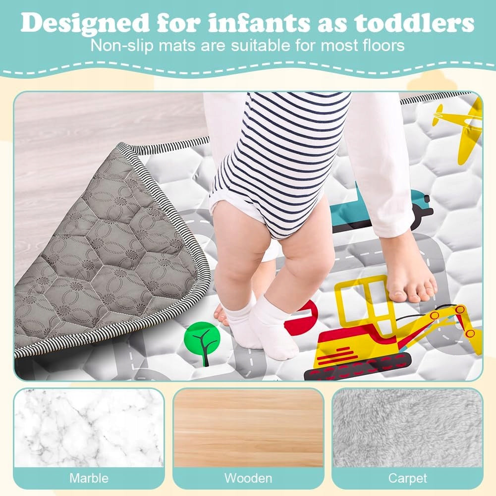 FOLDING MAT FOR TOYS 150 X 200 CM PINK COTTON NON-SLIP Kid's age 2＋ years