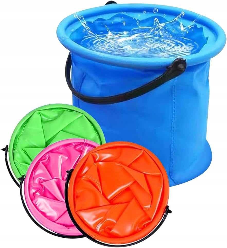 FOLDING MULTIFUNCTIONAL BUCKET 2l SET OF 4 IN DIFFERENT COLORS