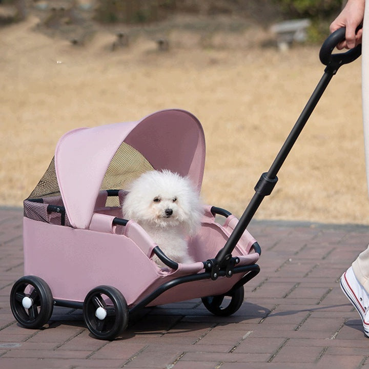 FOLDING PET STROLLER, MULTIFUNCTIONAL DOG STROLLER FOR WALKING Packaging status original