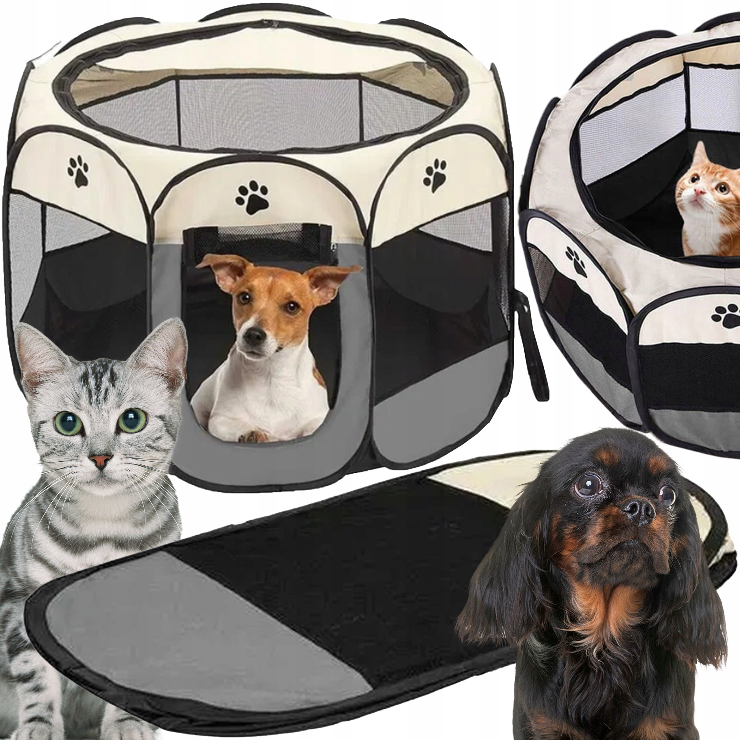 FOLDING PLAYPEN LIGHT FOR CAT RABBIT PUPPIES BED FOR HOME L Packaging status original