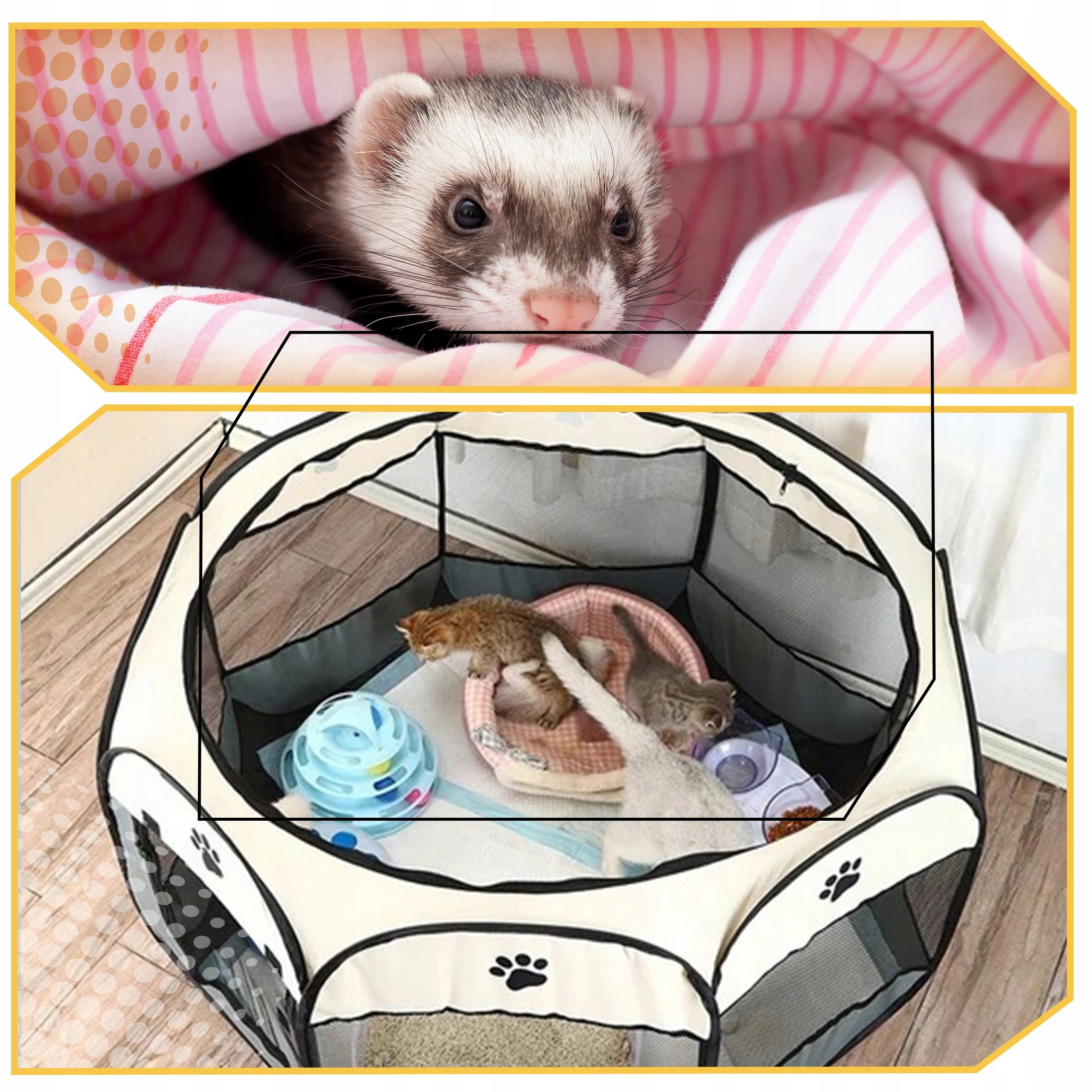 FOLDING PLAYPEN LIGHT FOR CAT RABBIT PUPPIES BED FOR HOME XL EAN (GTIN) 5907184390079