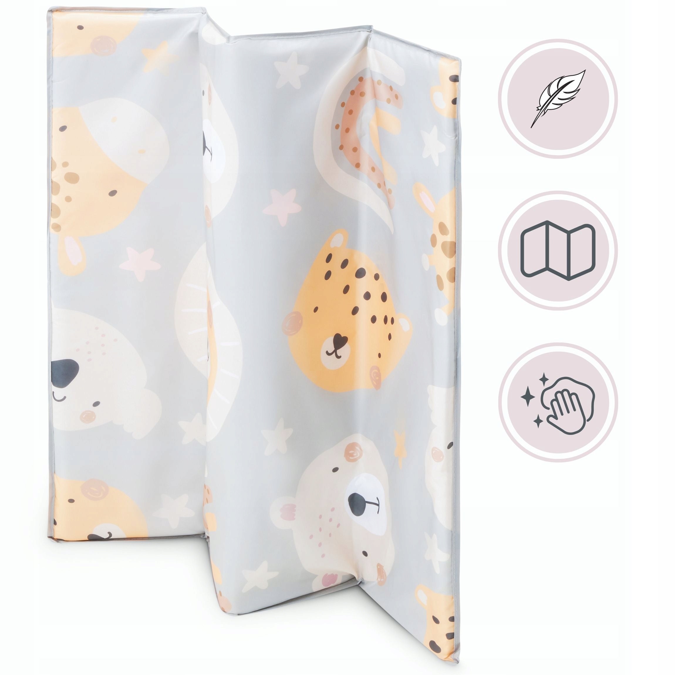 FOLDING PLAYPEN TRAVEL COT - Moby-System Teddy Bear 100x97x77cm Color gray