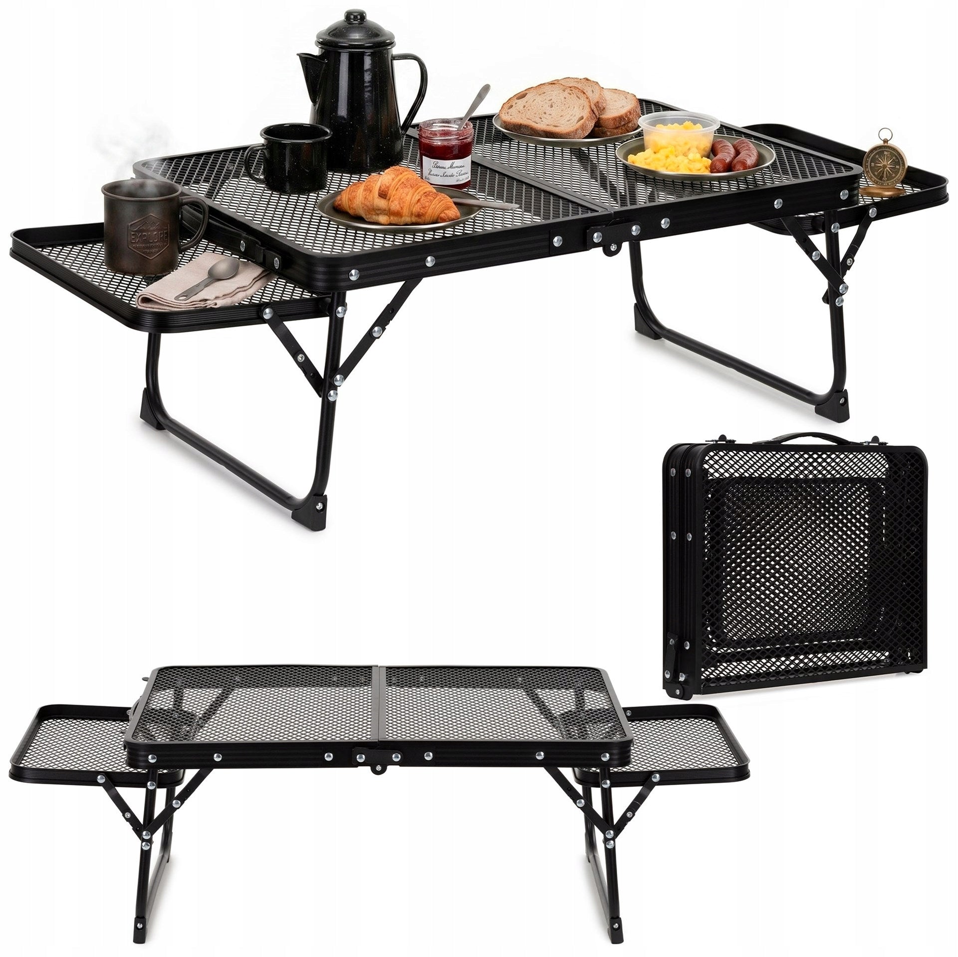 FOLDING TABLE HIKING CAMPING GARDEN CAMPING ALUMINUM 89x40cm Packaging status original