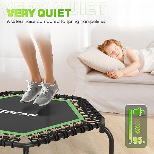FOLDING TRAMPOLINE WITH SAFETY BAR LOAD UP TO 200KG FITNESS EAN (GTIN) 0094856956963