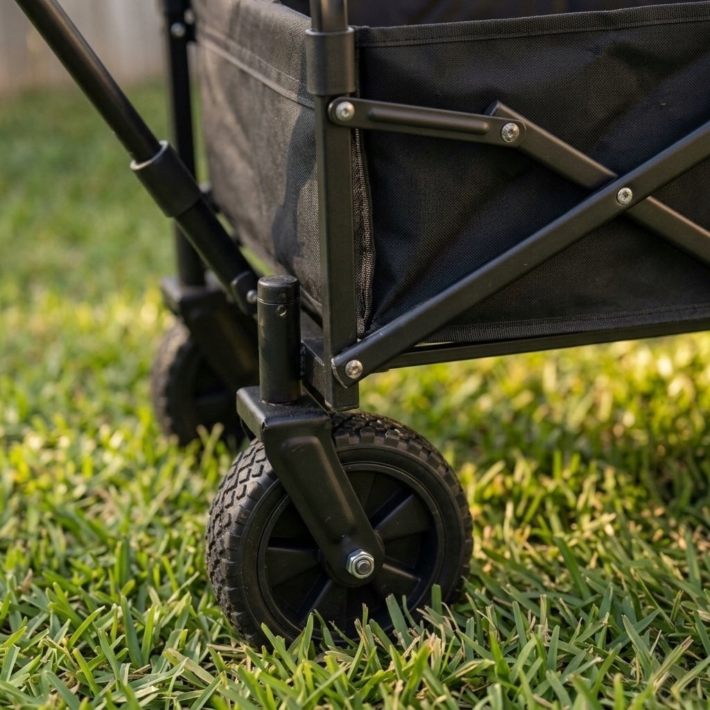 FOLDING TRANSPORT TROLLEY 100L – Garden, Beach, Tourist Wheels number 4