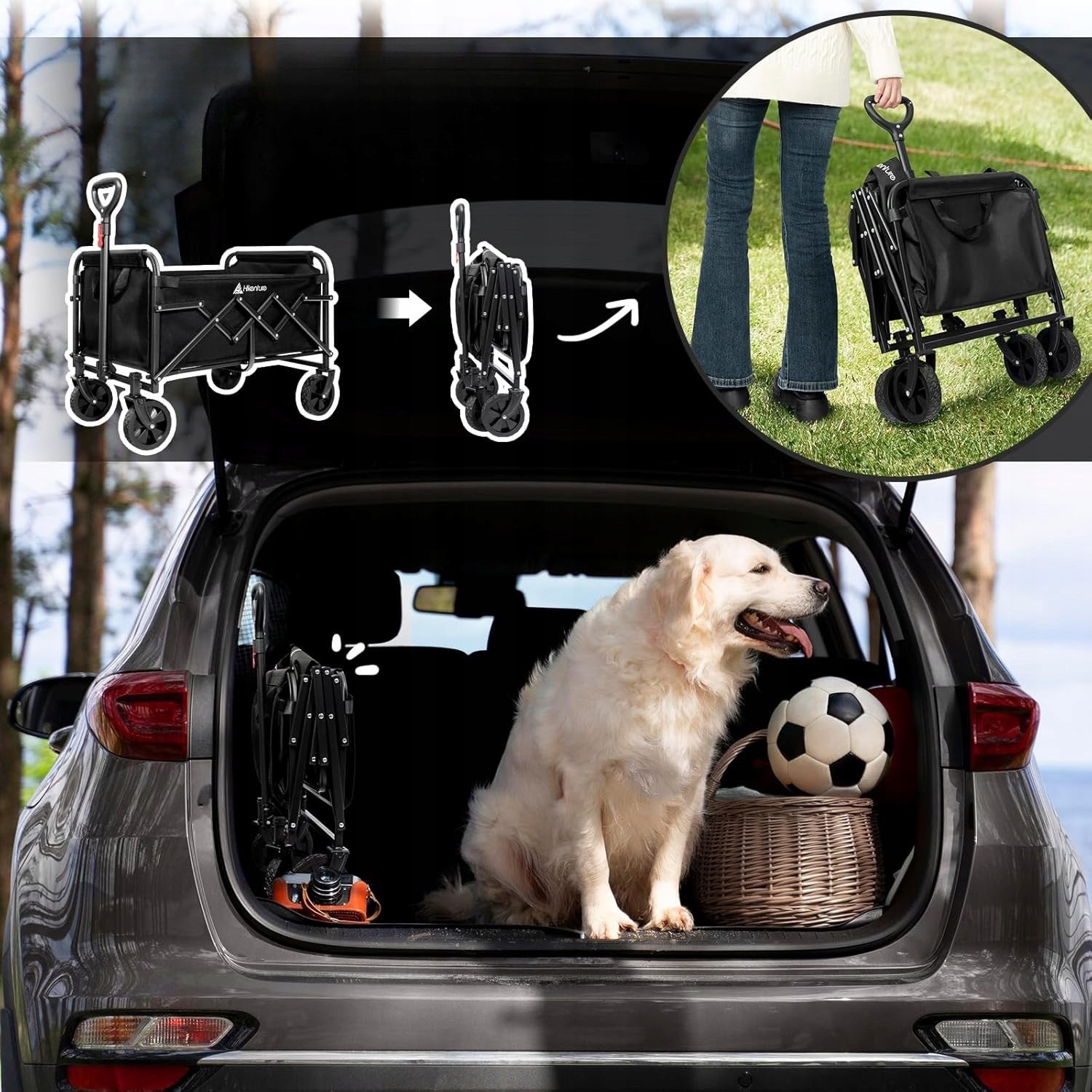 FOLDING TRANSPORT TROLLEY 65 LOAD 100 KG EASILY FOLDABLE Brand Hikenture