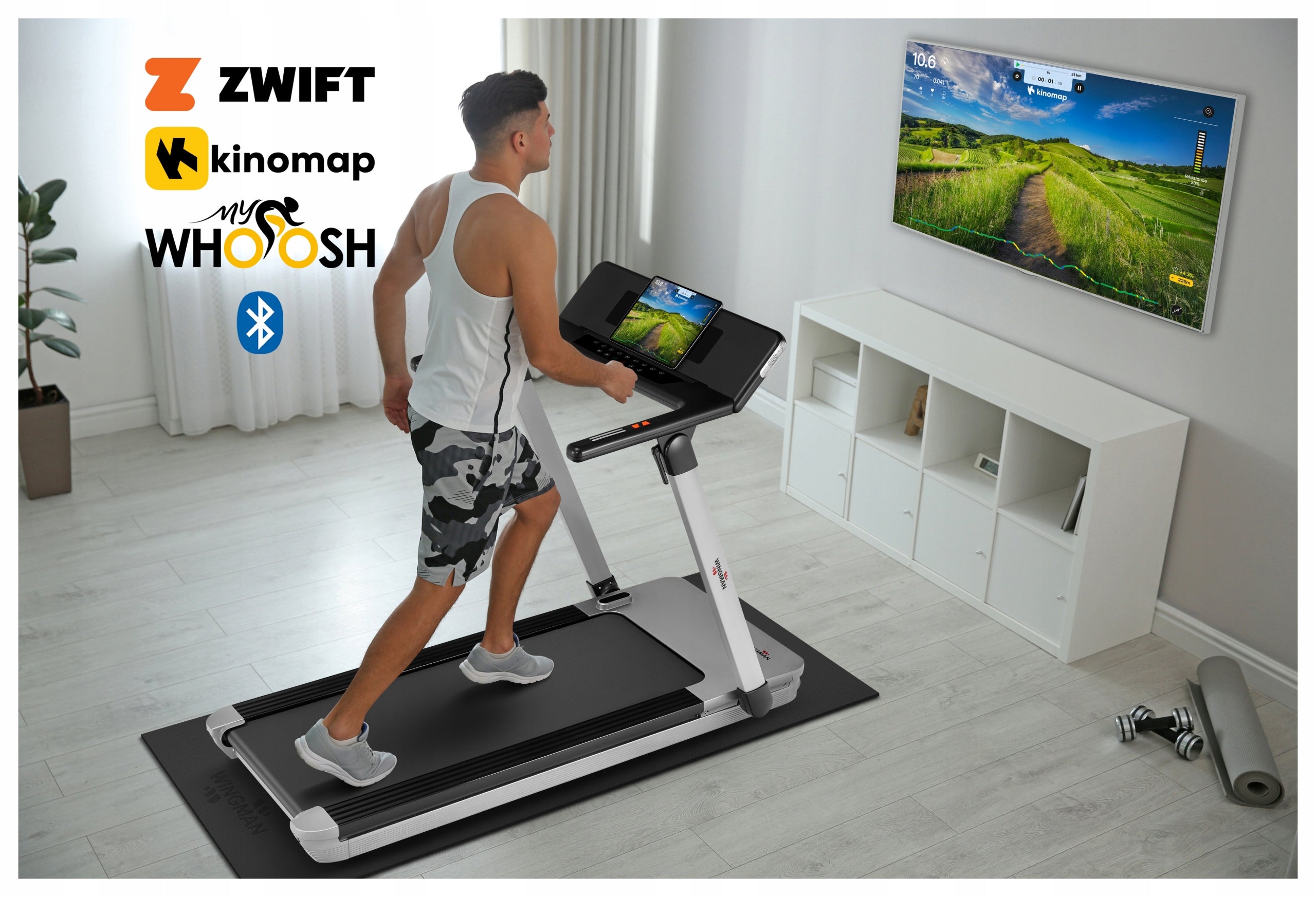 FOLDING TREADMILL WINGMAN TDX15 PRO | CUSHIONING | 15km/h | 0 +21% | BT Manufacturer code TDX15 Pro