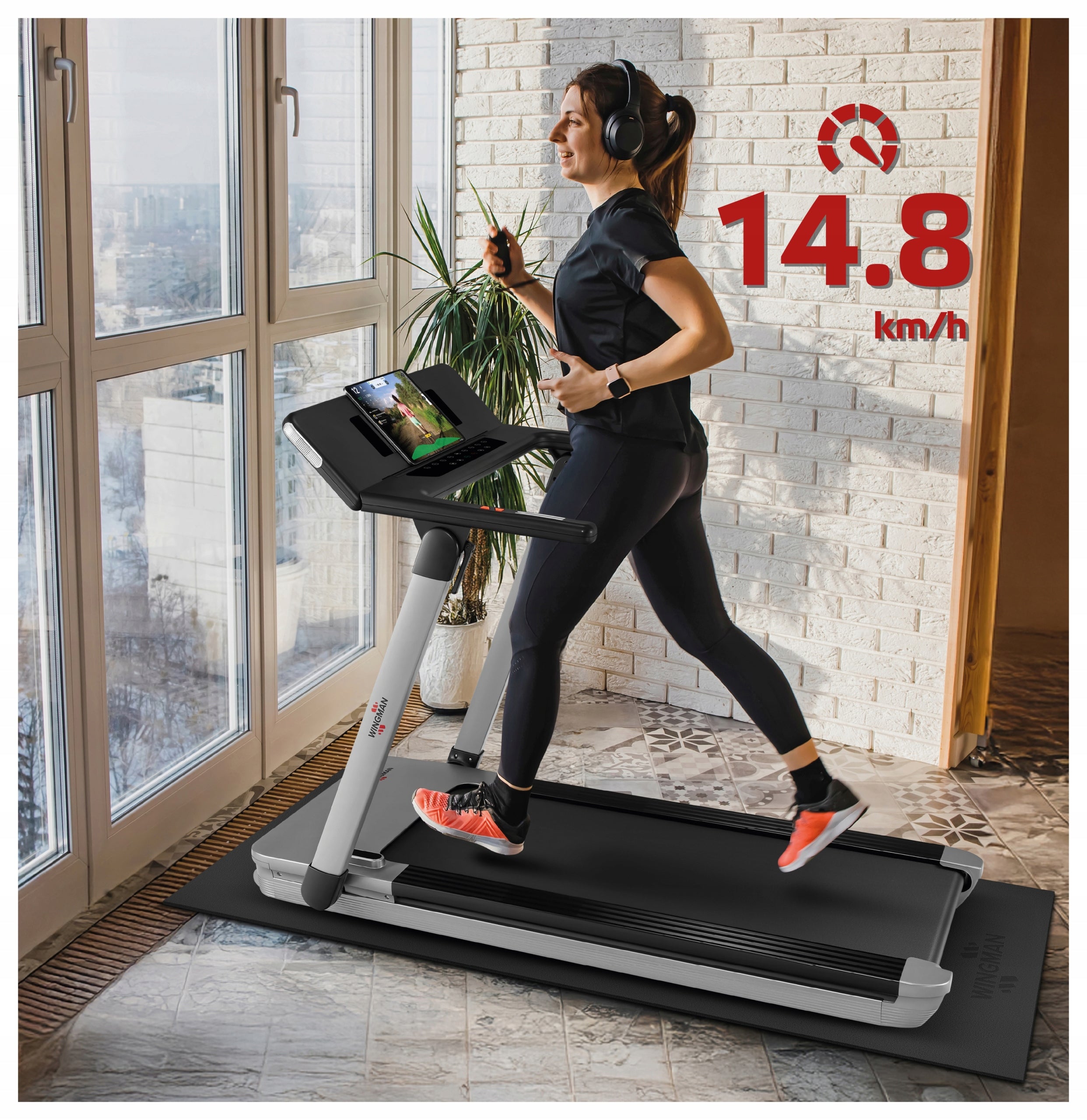FOLDING TREADMILL WINGMAN TDX15 PRO | CUSHIONING | 15km/h | 0 +21% | BT Packaging status original