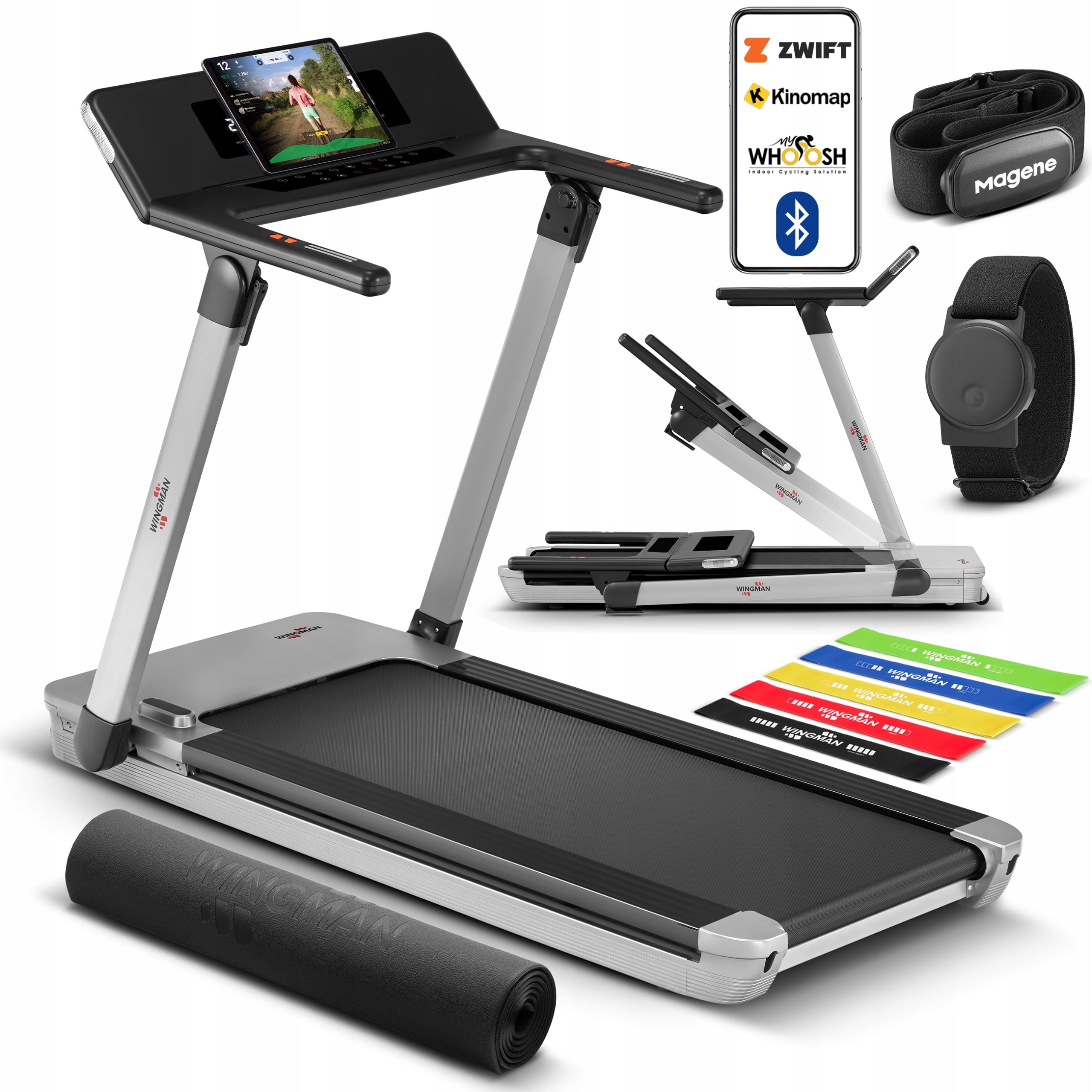 FOLDING TREADMILL WINGMAN TDX15 PRO | CUSHIONING | 15km/h | 0 +21% | BT