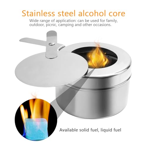 FONDUE BURNER SPIRIT CONTAINER FUEL PASTE STAINLESS STEEL 4 PCS Model B0DSW8G358