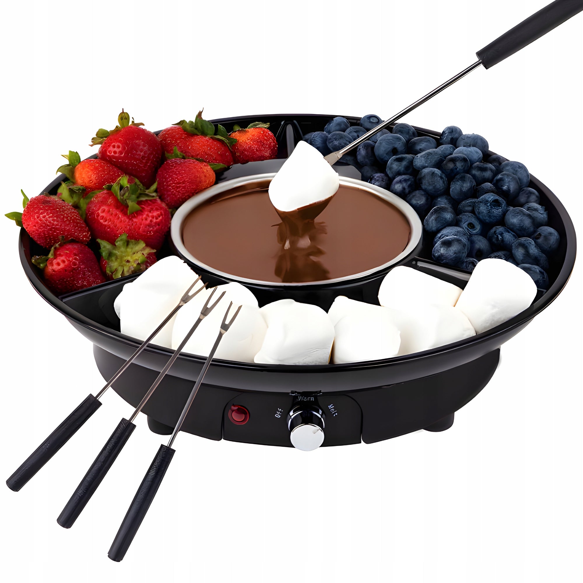 FONDUE CHOCOLATE MELTING HEATER WITH FORKS GIFT SET