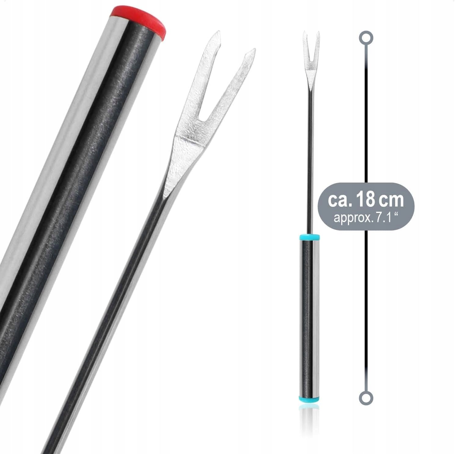 FONDUE FORK SET 12pcs STAINLESS STEEL FORKS WITH HANDLE FOR FONDUE Manufacturer code ZESTAW DO FONDUE WIDELCE 12szt