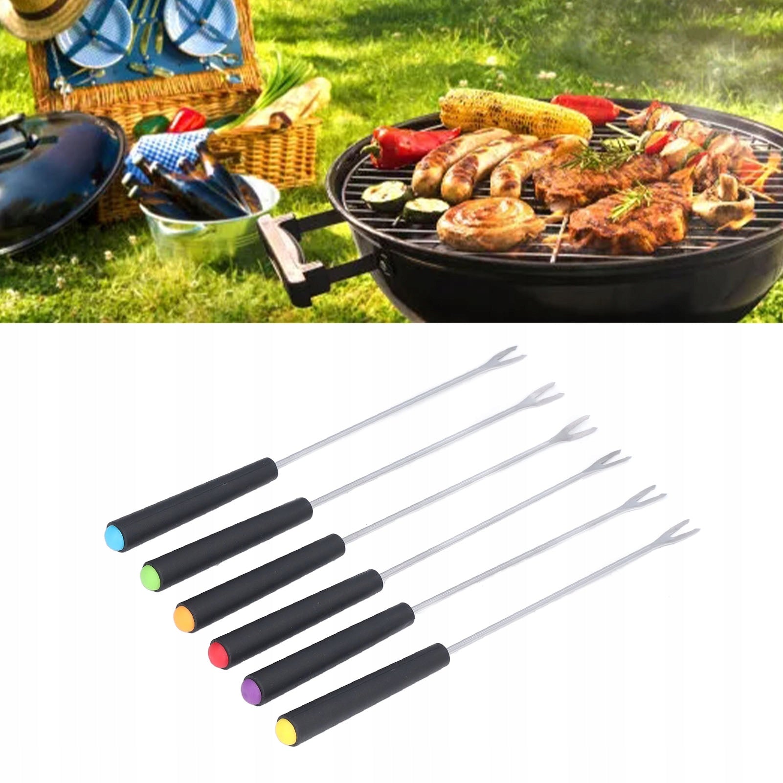 FONDUE FORKS SKEWERS 6PCS 23 CM Brand no brand