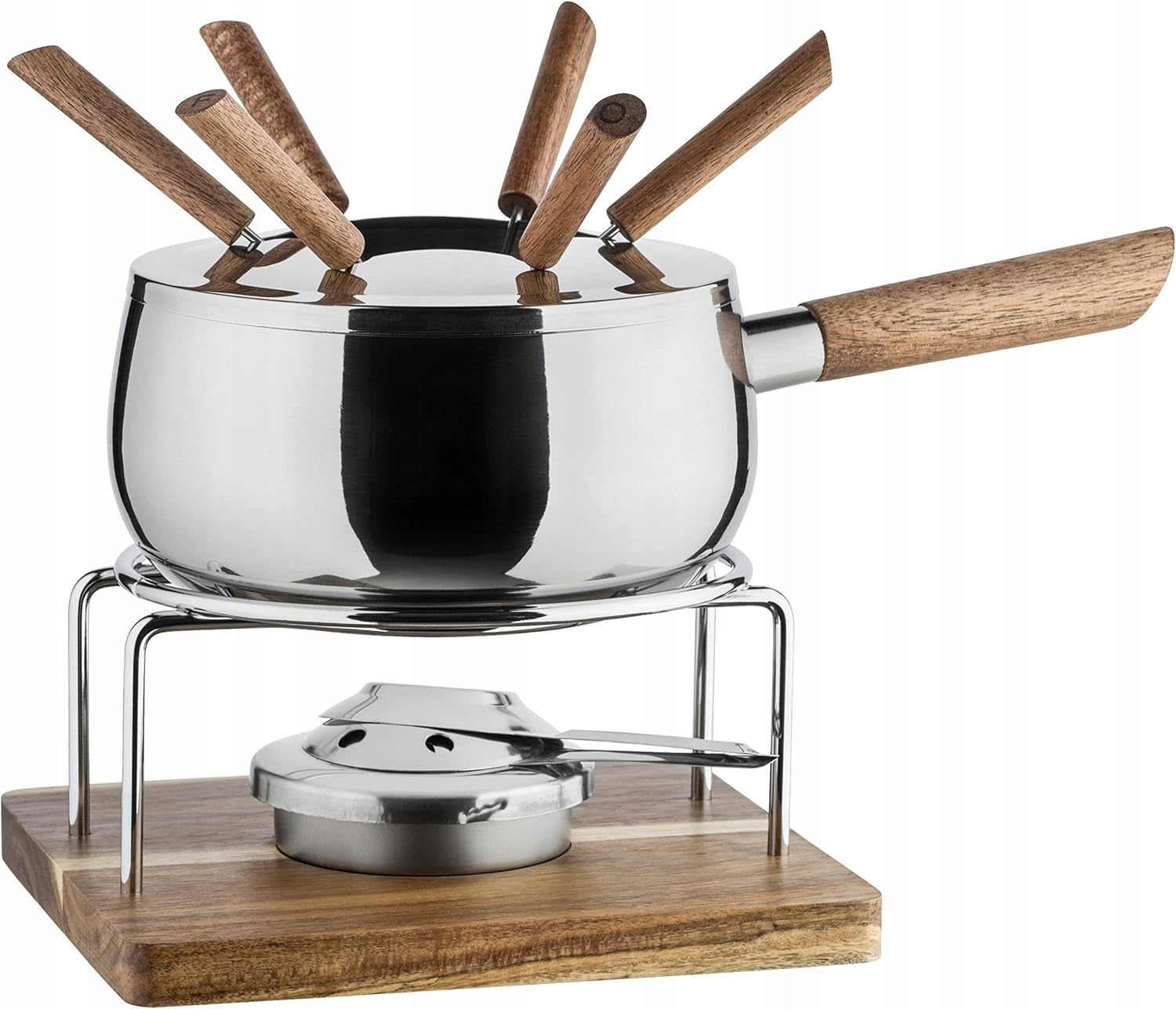 FONDUE SET FOR 6 PEOPLE 10 PIECE STEEL SET