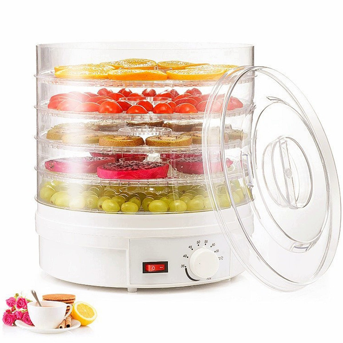 FOOD DEHYDRATOR DRYER 350W FOR MUSHROOMS FRUITS HERBS 5 TRAYS ADJUSTABLE Packaging status original