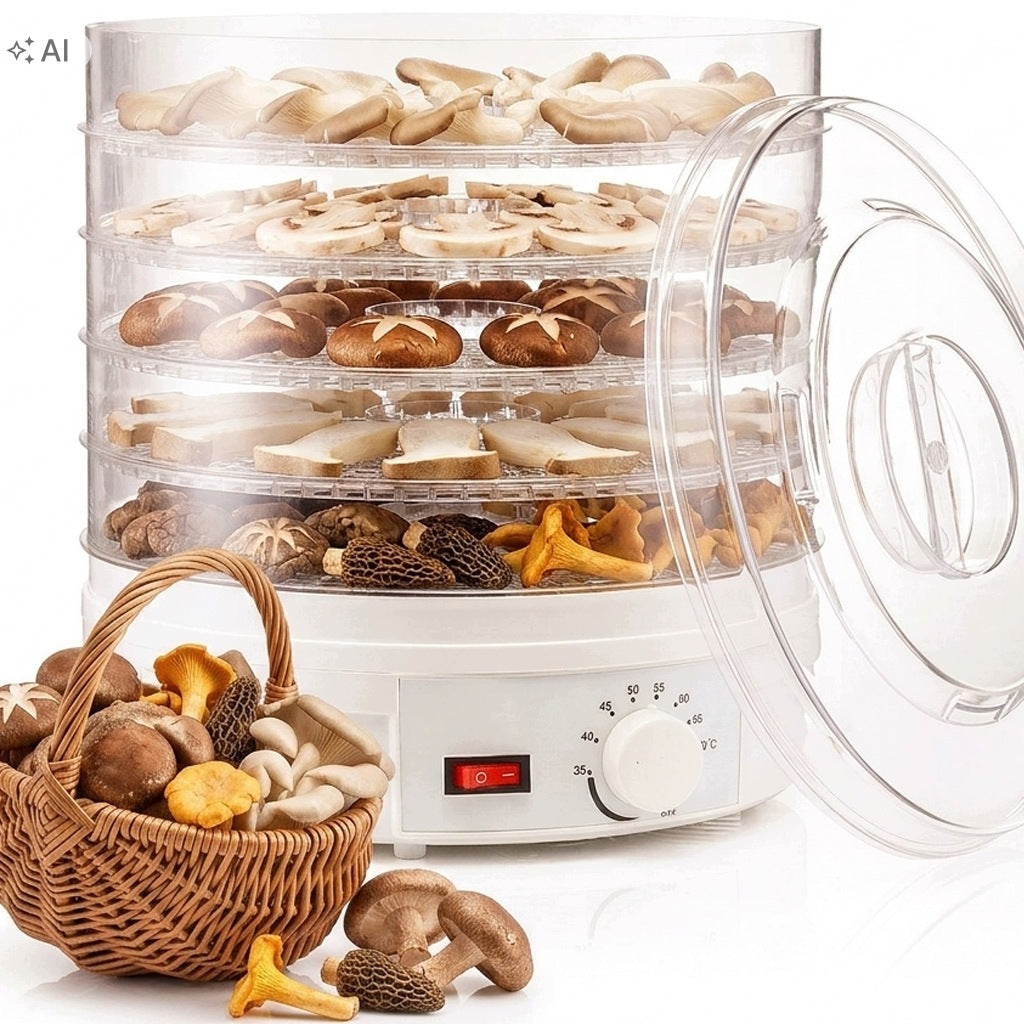 FOOD DEHYDRATOR DRYER 350W FOR MUSHROOMS FRUITS HERBS 5 TRAYS ADJUSTABLE