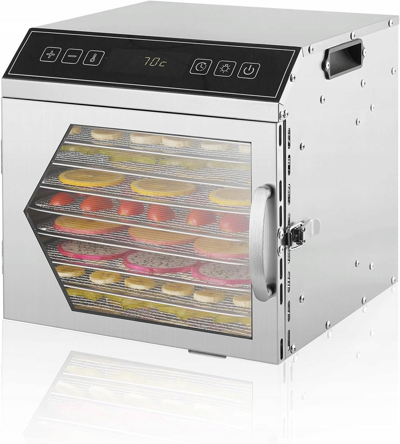 FOOD DRYER 8 LEVELS 400W 40-90 DEGREE TIMER STAINLESS STEEL
